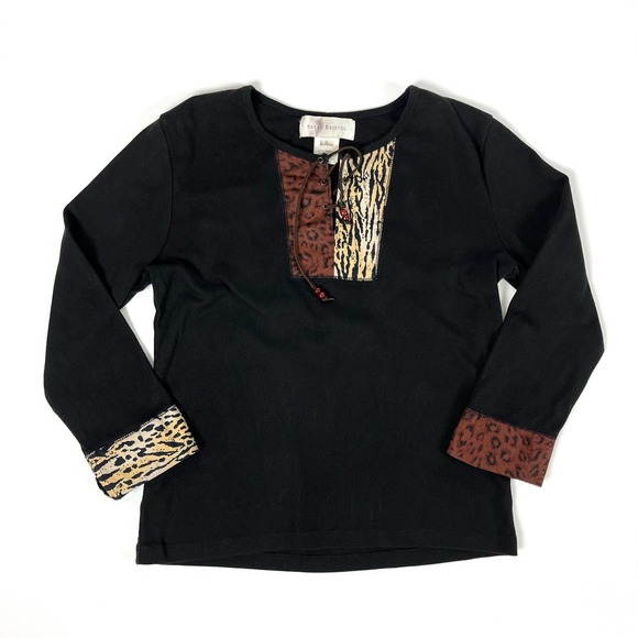 Animal Print Cuffs and Collar Top - Picture 1 of 5